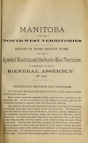 Cover for Home missions of the Presbyterian church in Manitoba and the North-west, June, 1885