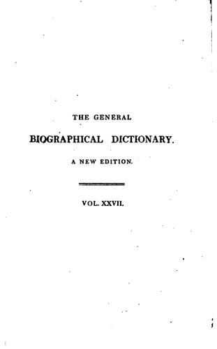 Cover for THE GENERAL BIOGRAPHICAL DICTIONARY