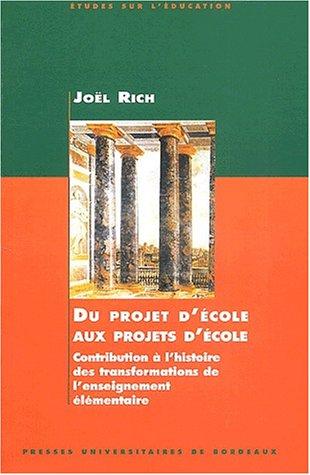 Cover for Du projet d'ecole aux projets d'ecole