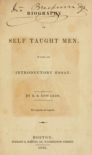 Cover for Biography of self taught men