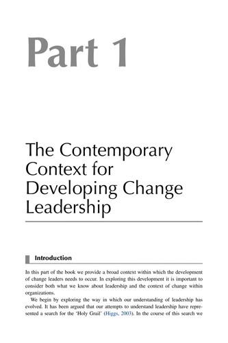 Cover for Developing change leaders