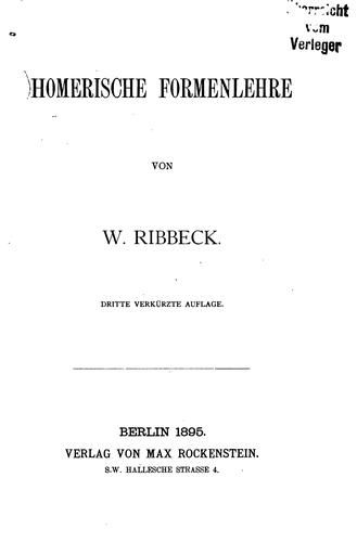 Cover for Homerische Formenlehre
