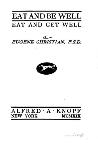 Cover for Eat and be Well, Eat and Get Well