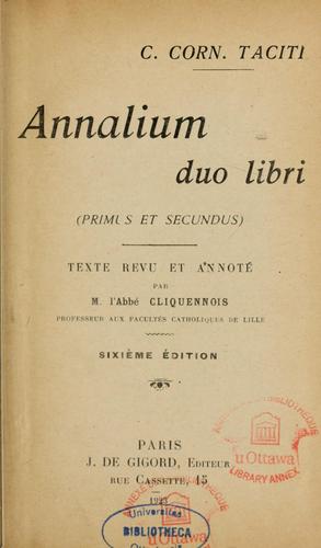 Cover for Annalium duo libri (primus et secundus)