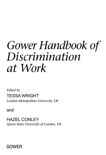 Cover for Gower handbook of discrimination at work