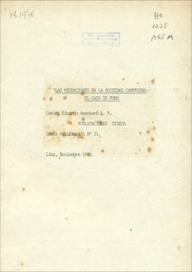 Cover for Las migraciones en la sociedad campesina