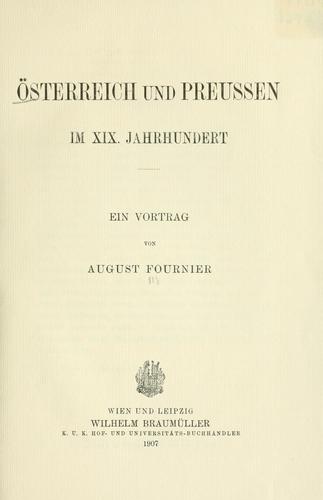 Cover for Osterreich und Preussen im 19. Jahrhundert