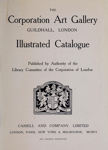 Cover for The Corporation Art Gallery, Guildhall, London
