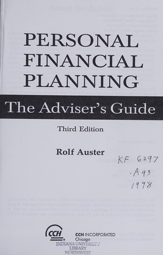 Cover for Personal financial planning