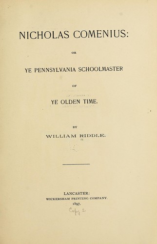 Cover for Nicholas Comenius