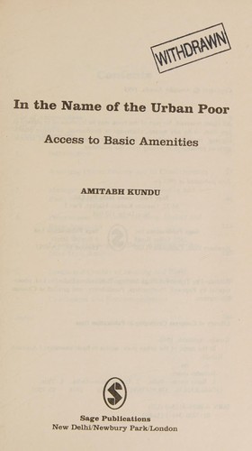 Cover for In the name of the urban poor