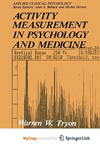 Cover for Activity Measurement in Psychology and Medicine