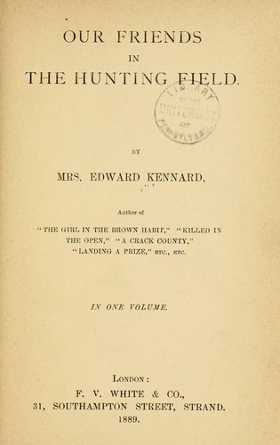 Cover for Our friends in the hunting field