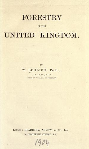Cover for Forestry in the United Kingdom