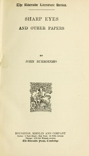 Cover for Sharp eyes and other papers
