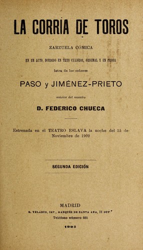 Cover for La corri a de toros