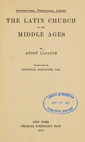 Cover for The Latin church in the middle ages