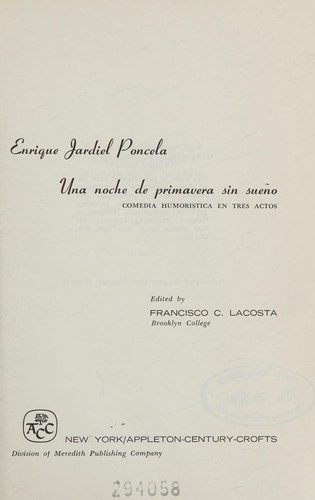 Cover for Una noche de primavera sin sueño
