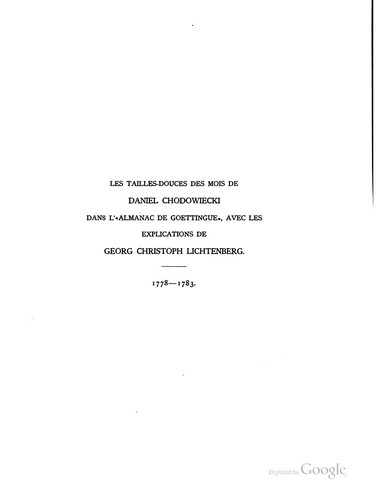 Cover for Chodowiecki et Lichtenberg.