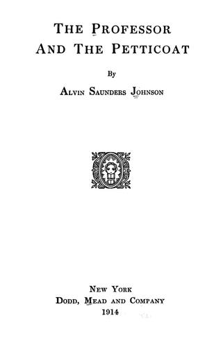 Cover for The professor and the petticoat