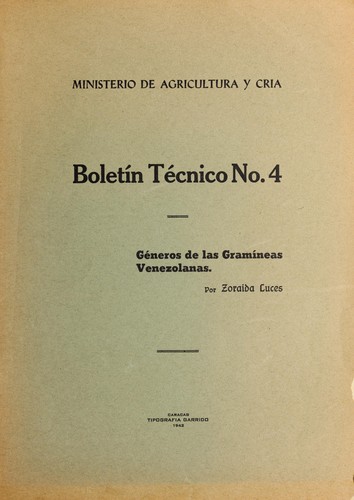 Cover for Géneros de las gramíneas Venezolanas