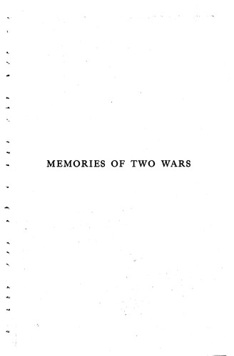 Cover for Memories of two wars