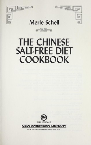 Cover for The Chinese salt-free diet cookbook