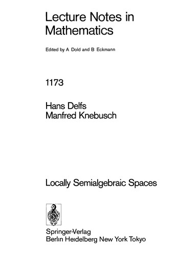 Cover for Locally semialgebraic spaces