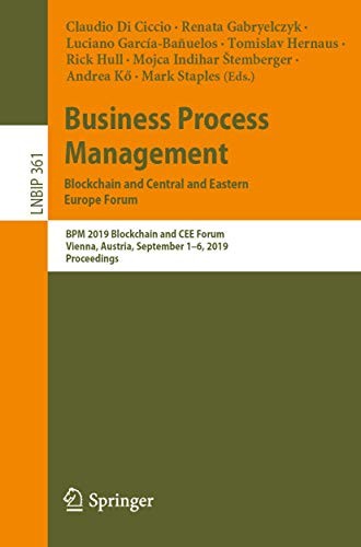 Cover for Business Process Management : Blockchain and Central and Eastern Europe Forum