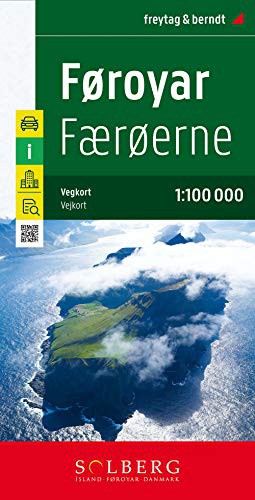 Cover for Faroer 1 - Vegkort / Vejkort / Road map / Autokarte / Bilkart / Carte routiere et de randonnee - Føroyar / Færøerne / Faroe Islands / Faroer / Færøyene / Iles Feroe - 1