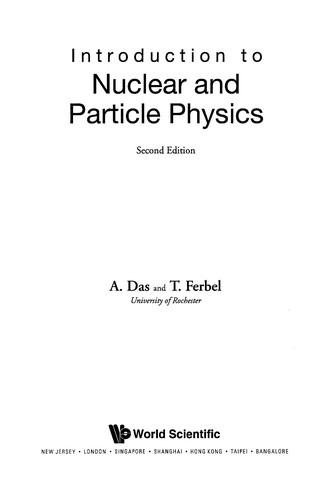Cover for Introduction to nuclear and particle physics