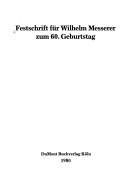 Cover for Festschrift für Wilhelm Messerer zum 60. Geburtstag