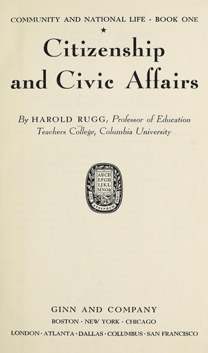 Cover for Citizenship and civic affairs