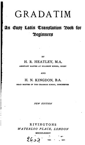 Cover for Gradatim, an easy Latin translation book, by H.R. Heatley and H.N. Kingdon