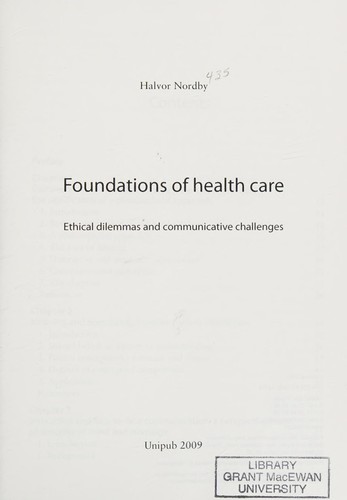 Cover for Foundations of health care