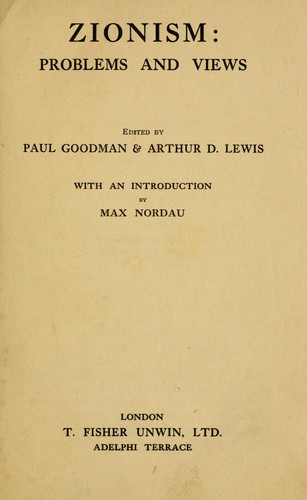 Cover for Zionism: problems and views