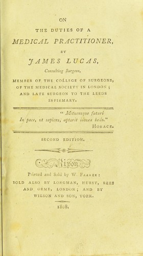 Cover for On the duties of a medical practitioner