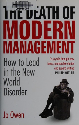 Cover for The death of modern management