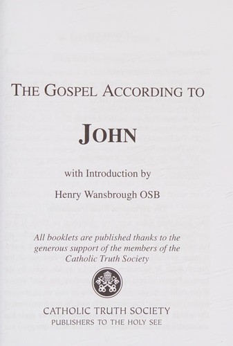 Cover for The Gospel According to John