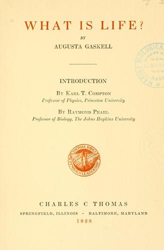 Cover for What is life?