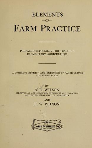 Cover for Elements of farm practice