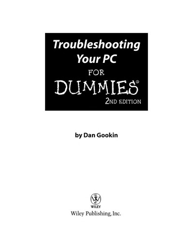 Cover for Troubleshooting your PC for dummies