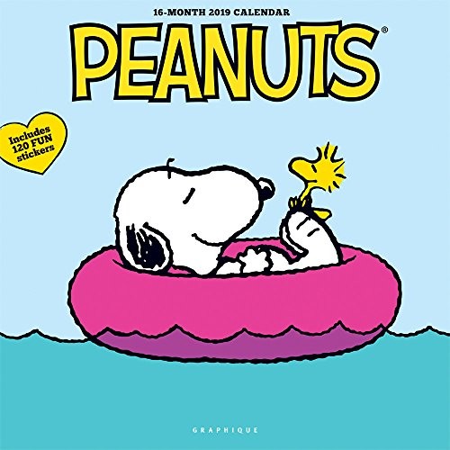 Cover for Graphique Peanuts Happiness is Wall Calendar - 16-Month 2019 Calendar, 12"x12" w/ 3 Languages, 4-Month Preview, & Marked Holidays