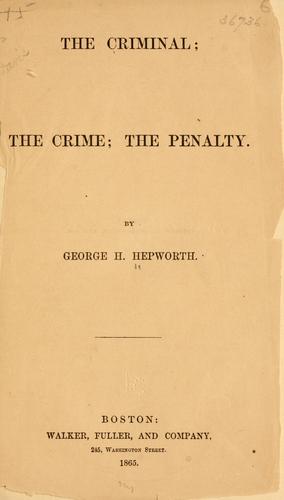 Cover for The criminal