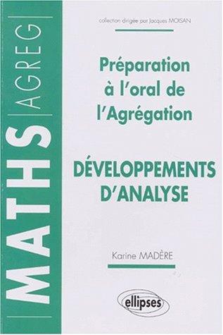 Cover for Développements d'analyse