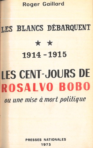 Cover for Les cent-jours de Rosalvo Bobo