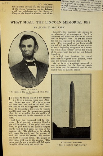 Cover for What shall the Lincoln memorial be?