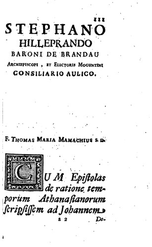 Cover for F.Th.M. Mamachi ... ad Joh. D. Mansium de ratione temporum Athanasianorum, deque aliquot synodis ...