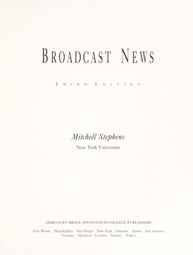 Cover for Broadcast news
