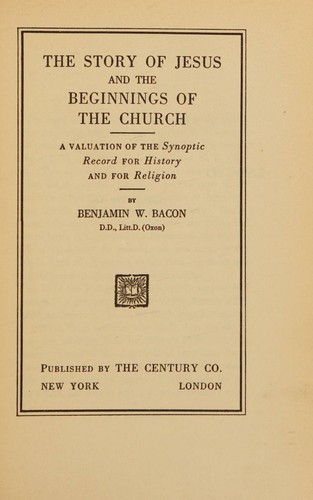 Cover for The  story of Jesus and the beginnings of the church.